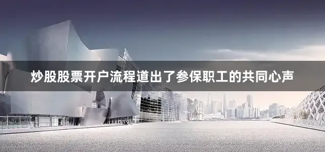 炒股股票开户流程道出了参保职工的共同心声